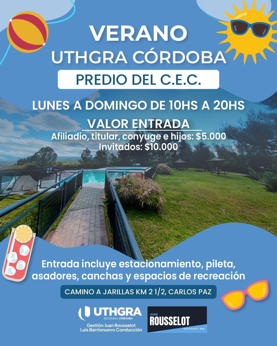 Temporada de verano 2026 en UTHGRA Córdoba - Predio C.E.C.